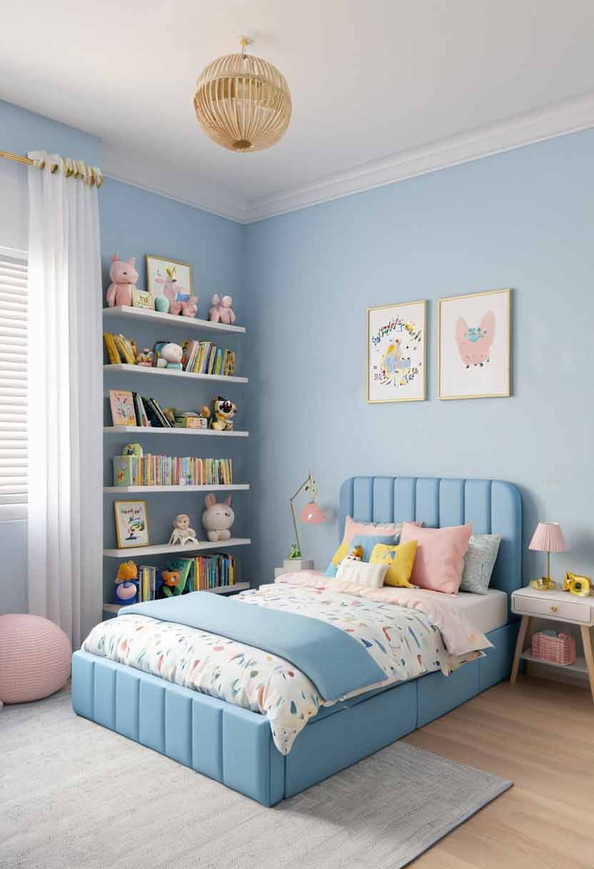 15+ Blue Bedroom Ideas for Girls That Prove Blue Isn't Just for Boys 18 girls bedroom with blue and pink