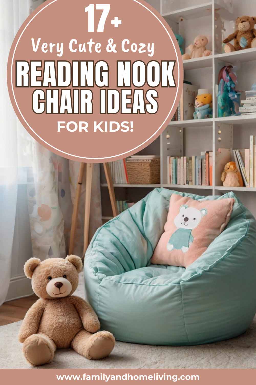 17+ Super Cute Reading Nook Chairs, Cushions & Bean Bag Chair Ideas For Kids 2 Reading nook chair ideas for kids Pinterest pin